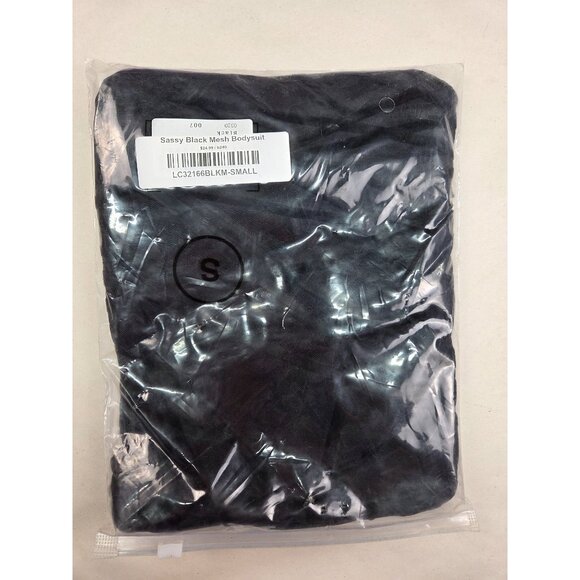 Sassy Black Mesh Bodysuit Small Size S Polyester Spandex - Picture 7 of 8